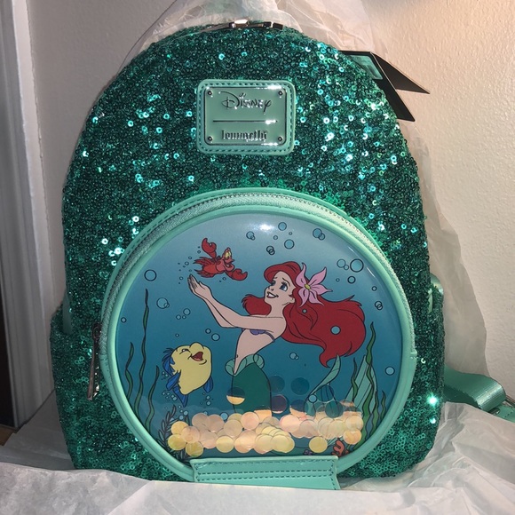 Loungefly Disney Little Mermaid Snowglobe Sequin - Picture 4 of 15
